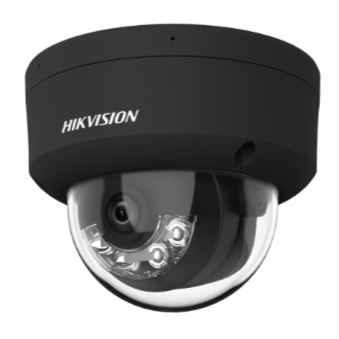 DS-2CD2123G2-LIS2U(2.8mm)(BLACK) 2MPix IP Dome Smart Hybrid Light AcuSense kamera; LED/IR 30m, audio, alarm, IP67, IK10
