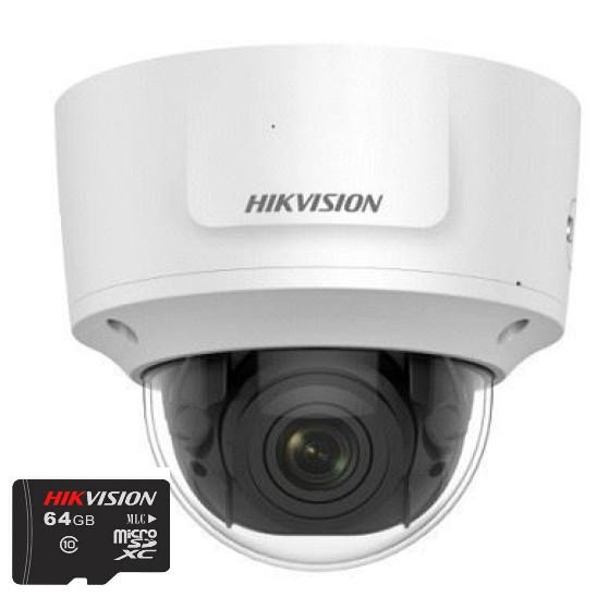 DS-2CD2743G0-IZS/64GI(2.8-12mm)(EU) 4MPix IP Dome kamera; IR 30m, Audio, Alarm, IP67, IK10, +64GB microSD