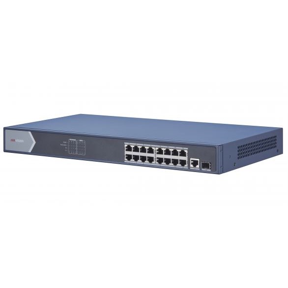 DS-3E0518P-E switch 16xGb PoE + 1x Gb uplink RJ-45 + 1x Gb uplink SFP, 230W