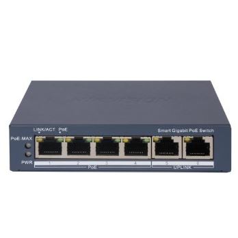 DS-3E1506P-EI SMART switch 4 x Gb PoE port, 2x Gb RJ-45 port, 60W