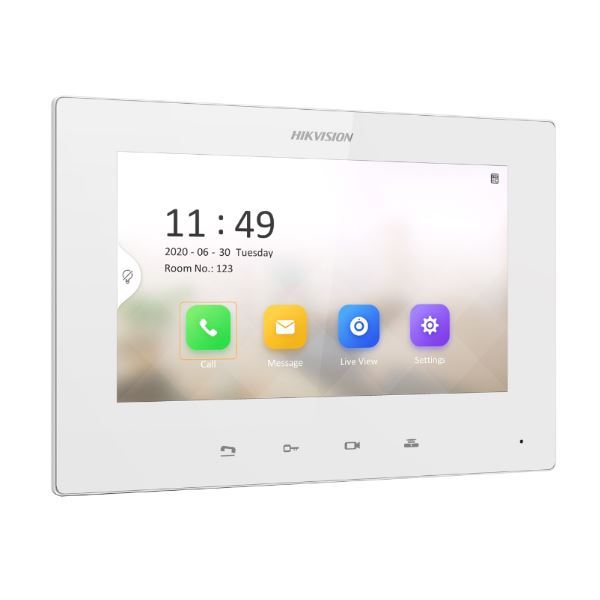 DS-KH6220-LE1/White 7" IP bytový nedotykový monitor; PoE - bílý