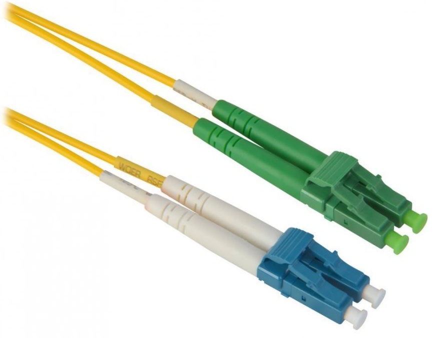 Lexi-Net optický patch kabel 09/125, LC(PC)-LC(APC), 0,5m duplex