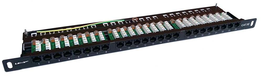 LEXI-Net Patch panel 24PORT 19" CAT5E UTP horní zářez 0,5U
