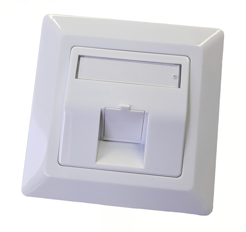 LEXI-Net - Zásuvka neosazená universální 1 port - 80x80 RAL 9003