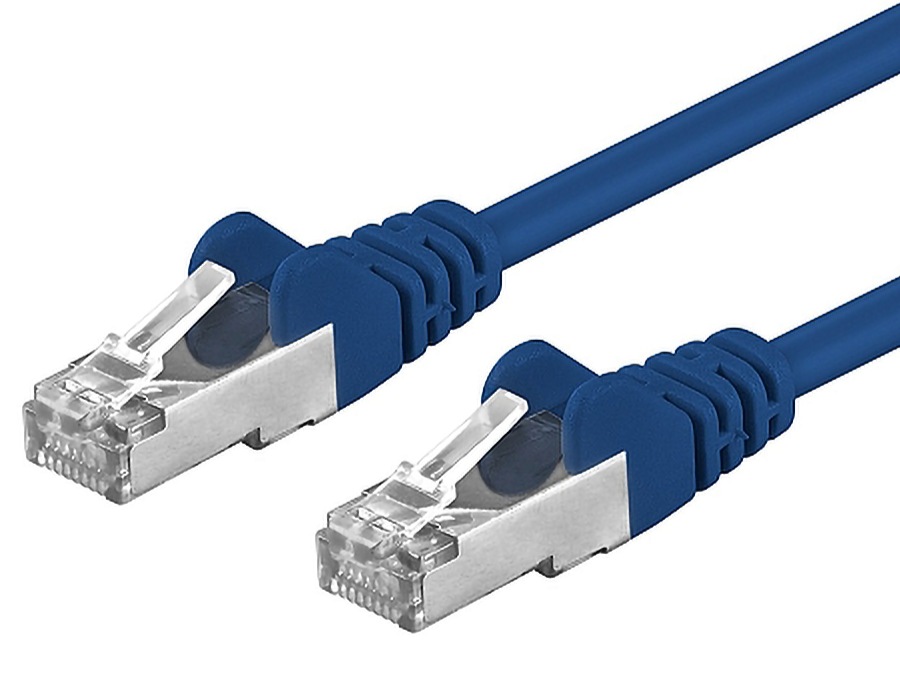 Premiumcord Patch kabel CAT6a S-FTP, RJ45-RJ45, AWG 26/7 0,25m modrá