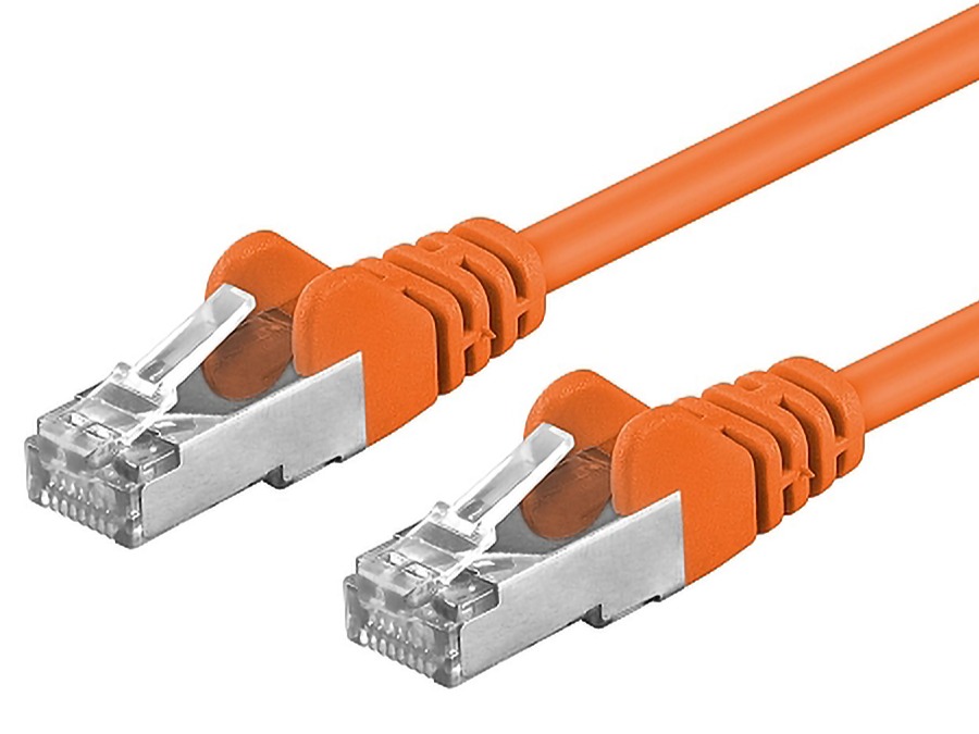 Premiumcord Patch kabel CAT6a S-FTP, RJ45-RJ45, AWG 26/7 0,5m oranžová
