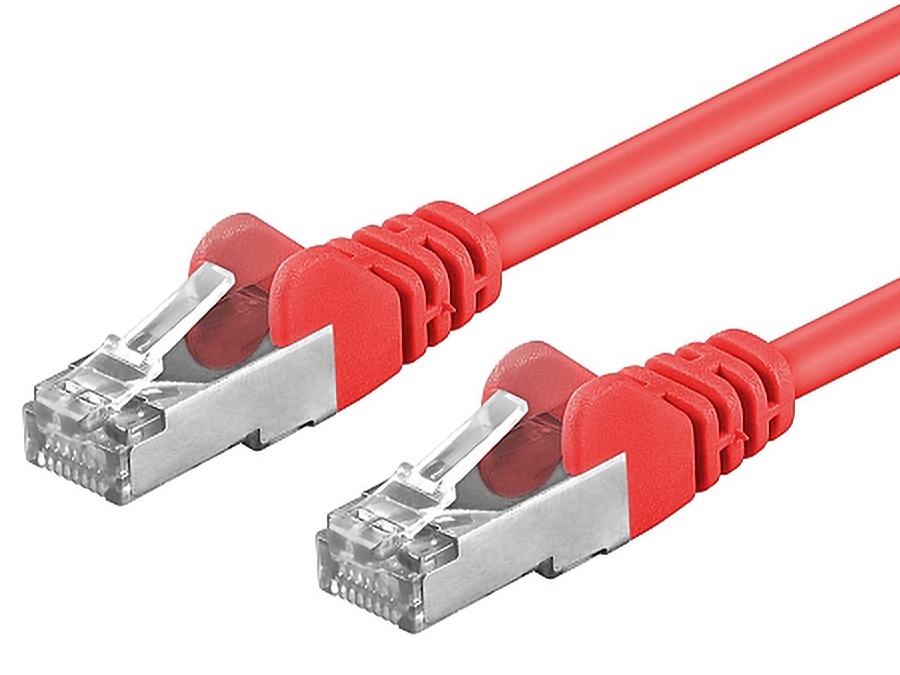 Premiumcord Patch kabel CAT6a S-FTP, RJ45-RJ45, AWG 26/7 2m červená