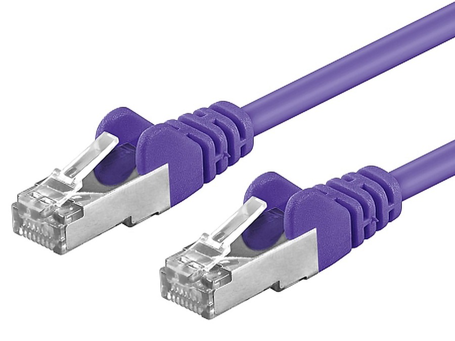 Premiumcord Patch kabel CAT6a S-FTP, RJ45-RJ45, AWG 26/7 2m fialová