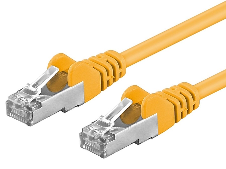 Premiumcord Patch kabel CAT6a S-FTP, RJ45-RJ45, AWG 26/7 5m žlutá