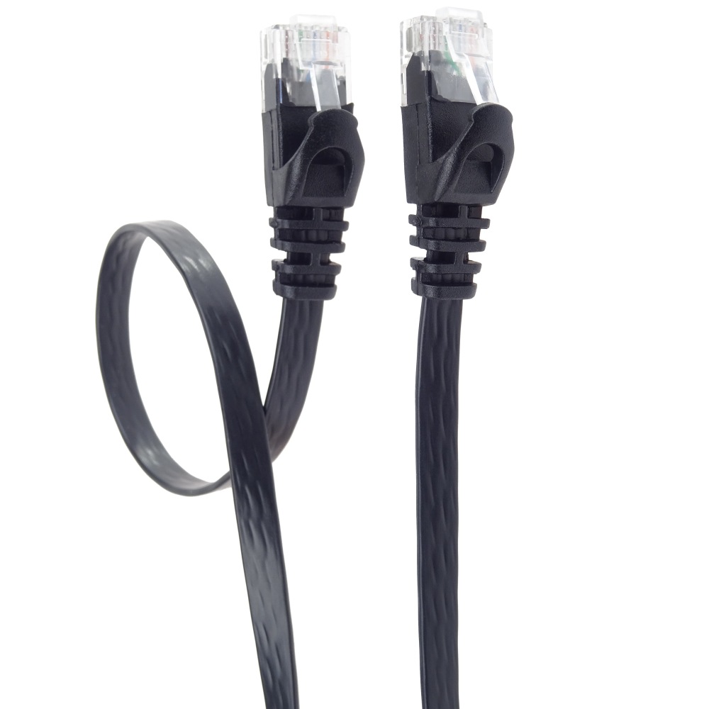 PremiumCord Plochý patch kabel UTP RJ45-RJ45 CAT6 1,5m černá