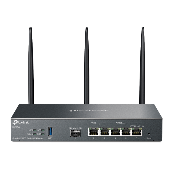 Router TP-Link ER706W VPN WiFi 6, 1x GWAN + 4x GWAN/LAN + 1x GWAN/LAN SFP, USB, Omáda SDN