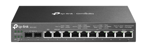 Router TP-Link ER7212PC SafeStream VPN 1x GWAN + 1x GWAN/LAN + 2x SFP GWAN/LAN, 8x GLAN s PoE, Omáda SDN