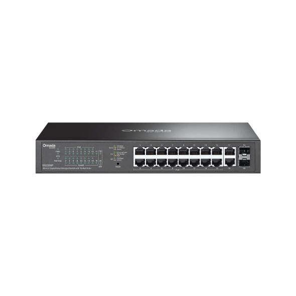 Switch TP-Link ES220GP 16x GLan s PoE+, 2x GLan, 2x SFP, 150W, Omáda SDN